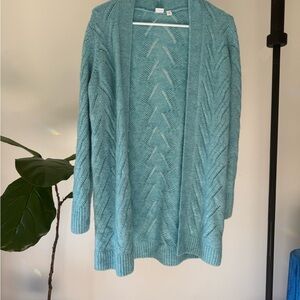 GAP Women's Light Blue Open-Front Cardigan